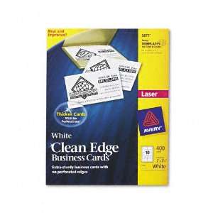  Avery® Clean Edge Laser Business Cards, 2 x 3 1/2, White 