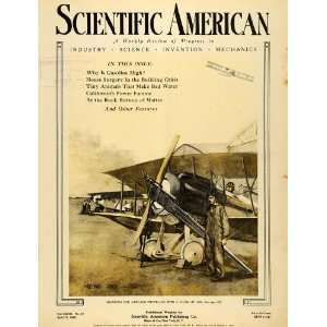  1920 Cover Scientific American Biplane Airplane Propeller 