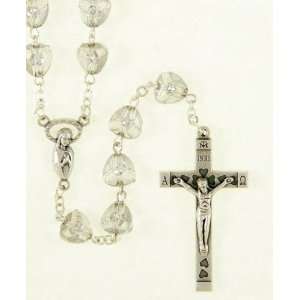   Beads, Mary Emblem, and Crucifix with Hearts   MADE IN ITALY Jewelry