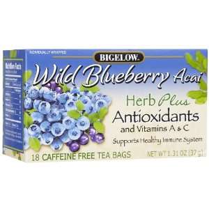  Bigelow Herb Plus Wild Blueberry Acai Tea Bags, 18 ct 