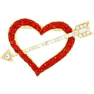  Swarovski Crystal Ruby Heart Pins Valentines Pin Brooch Jewelry