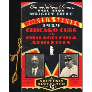  1929 WORLD SERIES GAME 1 PROGRAM CUBS v. AS Sports 