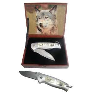  Black Wolf Pocket Knife in Box