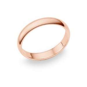  14K Rose Gold Comfort Fit Wedding Band Ring (4mm) Jewelry