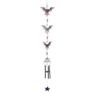  39 inch Poly Resin American Flag Eagles String Musical 