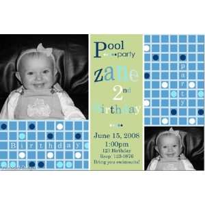  Pool Party Photo Card Birthday Invitation Health 