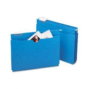 Hanging Flat File Jackets, 1/5 Tab, 11 Point Stock, Letter, Sky Blue 
