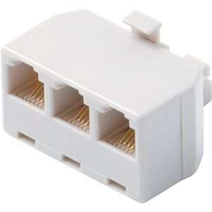    CL4547 White 6 Conductor Triplex In Wall Adapter Electronics
