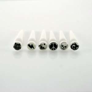   Black Lightning Bolt Logo   16G (1.2mm) Wire   Sold as a Pair Jewelry