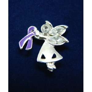  Purple Ribbon Pin Angel By My Side (27 Pins) Everything 