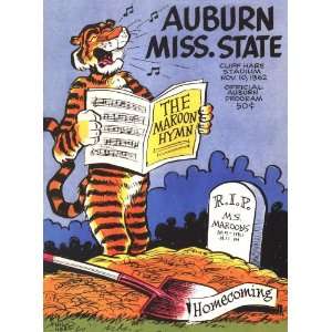  1962 Auburn vs. Mississippi State 36 x 48 Canvas Historic Football 