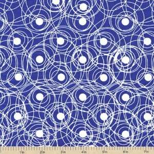  Color Blast Swirls and Dots Cotton Fabric   Blue