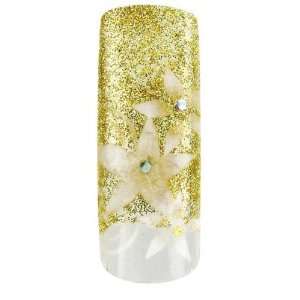 Cala Airbrushed Nail Tips Set Gold Glitters & Flowers 87755 + Aviva 
