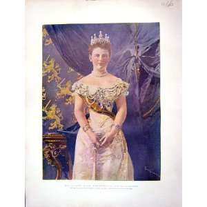  1901 Colour Portrait Queen Wilhelmina Netherlands
