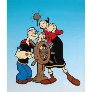  Popeye and Olive Oyl  Captains Wheel Sericel Licensed 