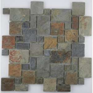   Shapes Brown Ardesia Melange Slate Tumbled Natural Stone Tile   13822