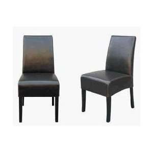  Dark Brown Contemporary Upholstered Leather Dining Chairs 