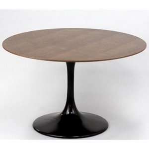   Eero Saarinen Style Tulip Dining Table Walnut top   Black Base Home