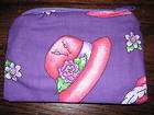 Red Hat Society flower handmade zipper Fabric coin/change purse pouch