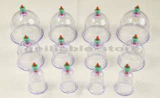 Medical Chinese 12 Body Cupping Healthy Set+6 Acupressure Magnets 