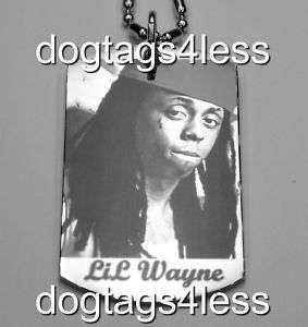 LIL WAYNE Dog Tag HIP HOP DogTag Necklace FREE Chain 8  