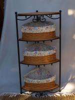 Longaberger Wrought Iron Corner Stand with Shelf + Baskets Liners 