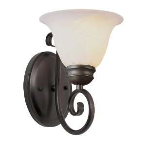   Collection Rubbed Oil Bronze Finish 1 Lt Sconce Marbleized Glass