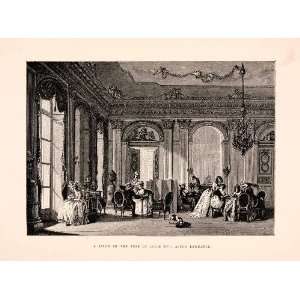  1876 Wood Engraving Salon Louis XVI Neoclassical Furniture 