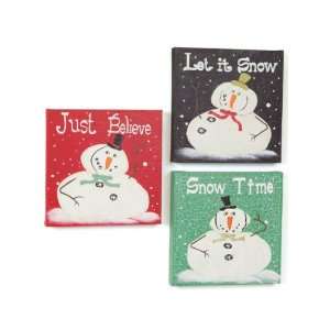  Pack of 6 Eco Country Snowman Christmas Sentiment Wall 