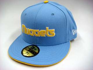 Denver Nuggets NBA Sky Blue Yellow Jersey Logo New Era Fitted Hat USA 