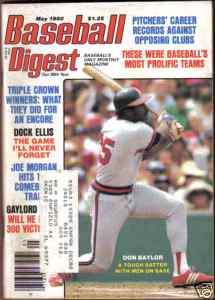 1980 Baseball Digest Don Baylor California Angels May  