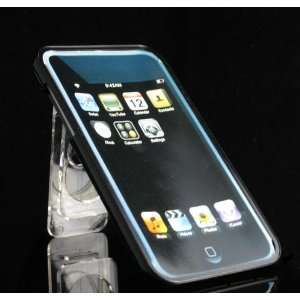 BLACK Plastic Crystal Case w/ Kick Stand for NEW Apple iTouch Touch 2 