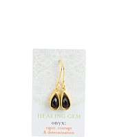 Dogeared Jewels   Healing Gem Teardrop Earrings Onyx