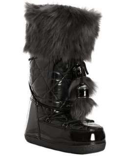   rabbit fur trim snow boots  