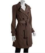 Calvin Klein truffle brown pleated back water resistant trench style 