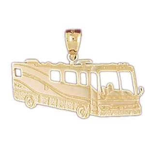  14kt Yellow Gold Rv Recreational Vehicle Pendant Jewelry