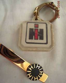 LOT vintage INTERNATIONAL HARVESTER TIE CLIP key ring  