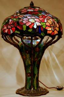 Dale LTD.ED. TIFFANY FLORAL COBWEB LAMP w/Mosaic Base  
