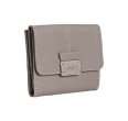 tod s grey leather snap flap french wallet