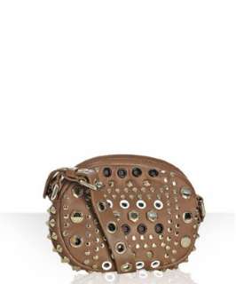 Marc by Marc Jacobs light brown leather studded mini crossbody bag 
