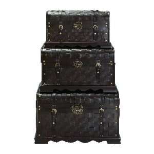    Set of Three Traditional Storage Chest Trunks