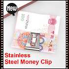Slim Money Wallet Clip Clamp Card Stainless Steel Holder Credit Name 