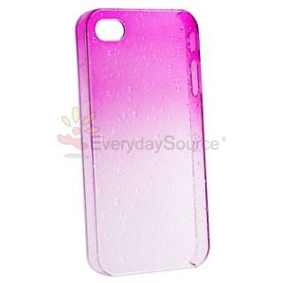   Raindrop Transitional Colors Hard Hot Pink Case Cover for iPhone 4 4S