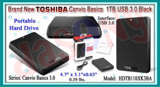 New TOSHIBA Canvio 1.0 TB USB 3.0 Basics Portable Hard Drive 