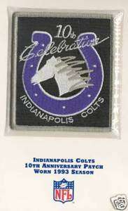 1993 INDIANAPOLIS COLTS NFL FOOTBALL 10TH YEAR PATCH  