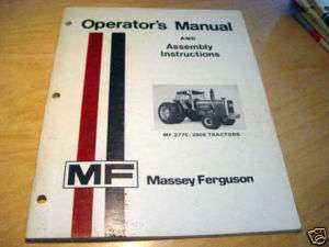 Massey Ferguson MF 2775 2805 Operators Manual  