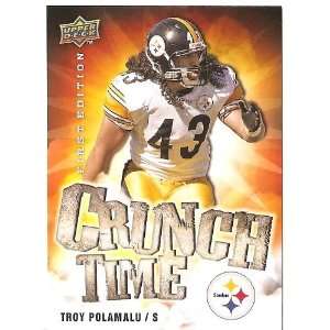 Troy Polamalu 2009 Upper Deck First Edition Football Crunch Time Card 