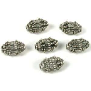    6 Bali Beads Large Oval Necklace Bracelet Parts