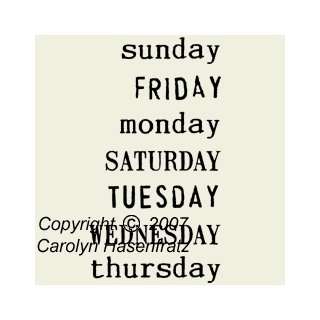  Days of the Week Unmounted Rubber Stamps Arts, Crafts 