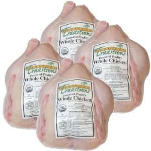 Whole Organic Fryer Chickens   Pastured Poultry   approx. 17.6 lbs.